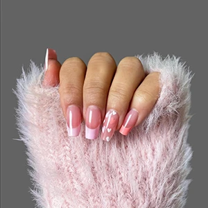 Pink & White Nails